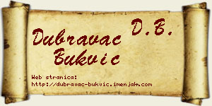 Dubravac Bukvić vizit kartica